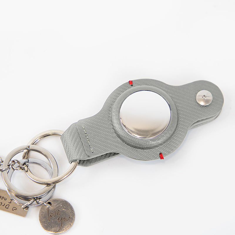 Durable Black AirTag Keychain Holder for Secure Tracking