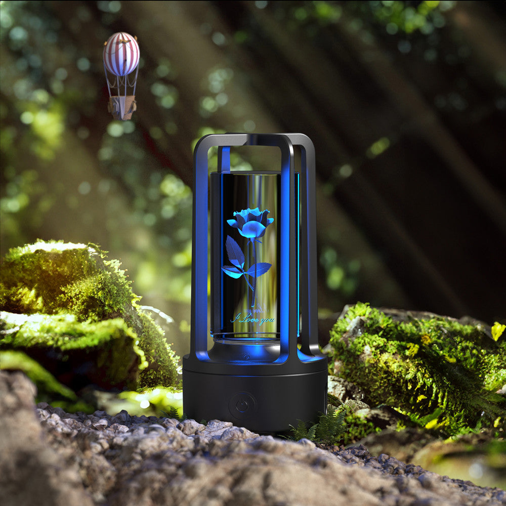 Carved Crystal Lamp - Ambient Decorative Lighting for Wellness