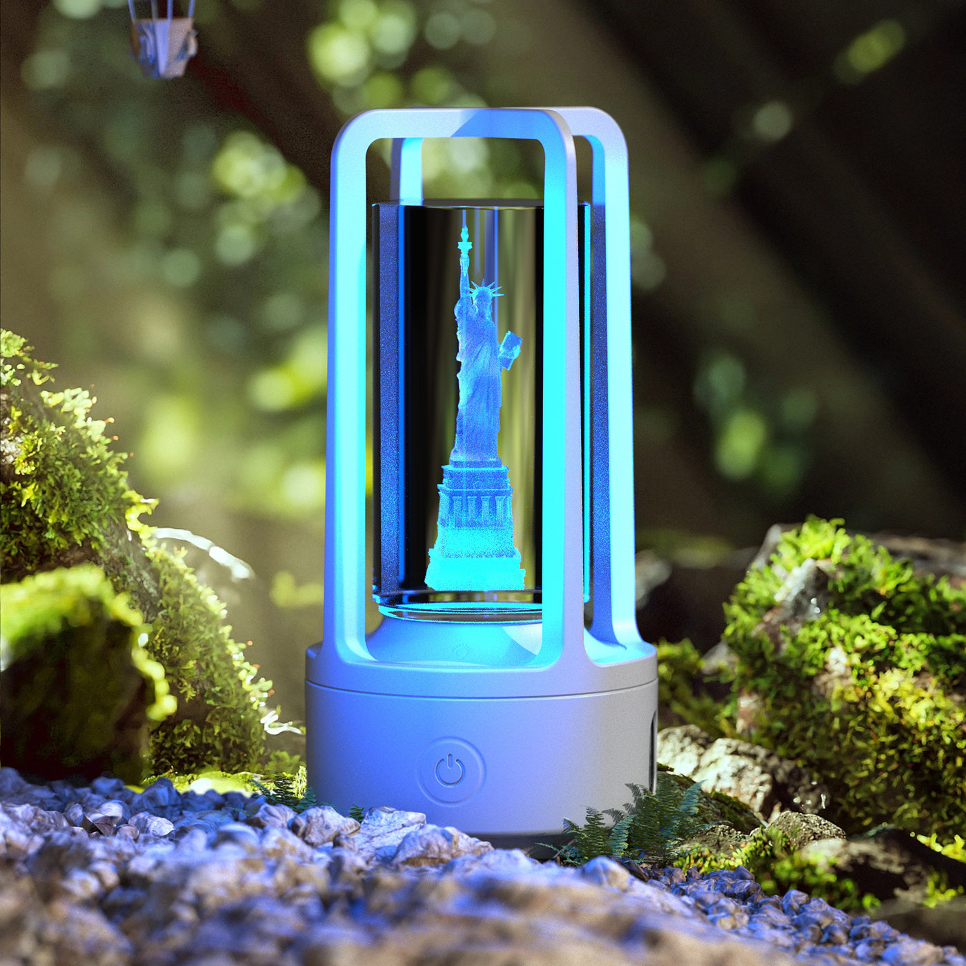 Carved Crystal Lamp - Ambient Decorative Lighting for Wellness