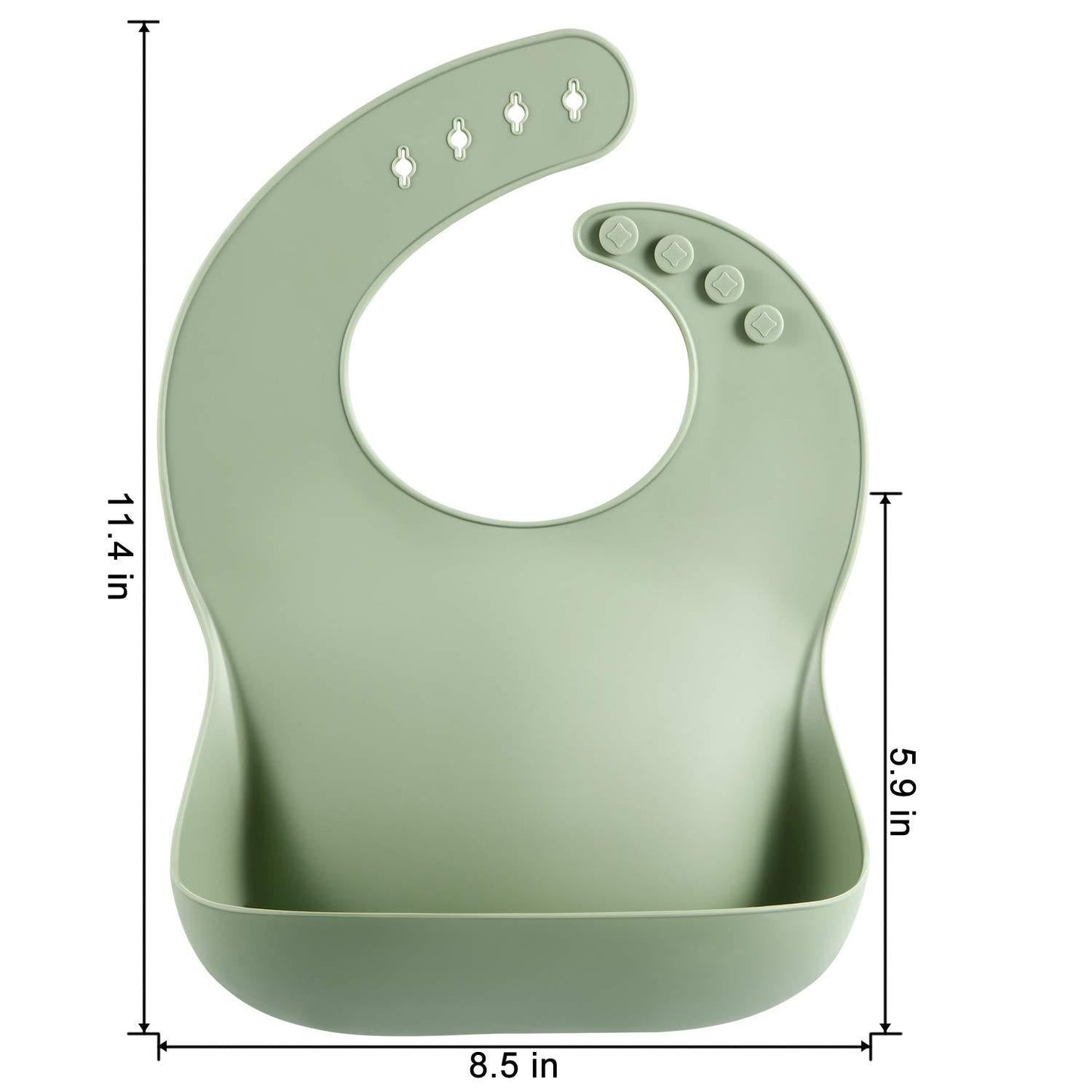 Eco-Friendly Silicone Bibs with Catch Pocket - BPA Free, Dishwasher Safe