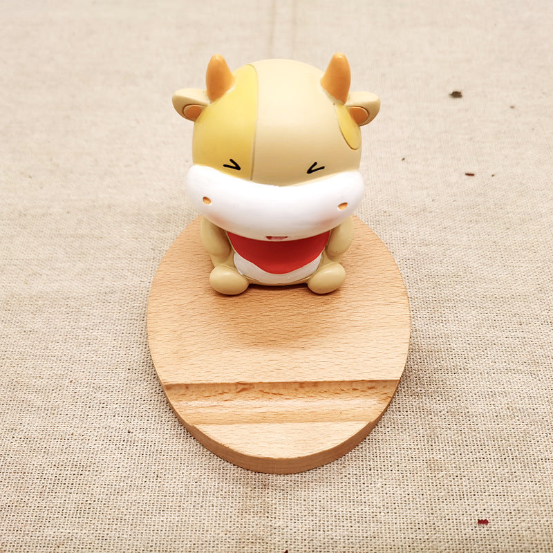 Dinosaur-Shaped Eco-Friendly Wooden Phone Stand