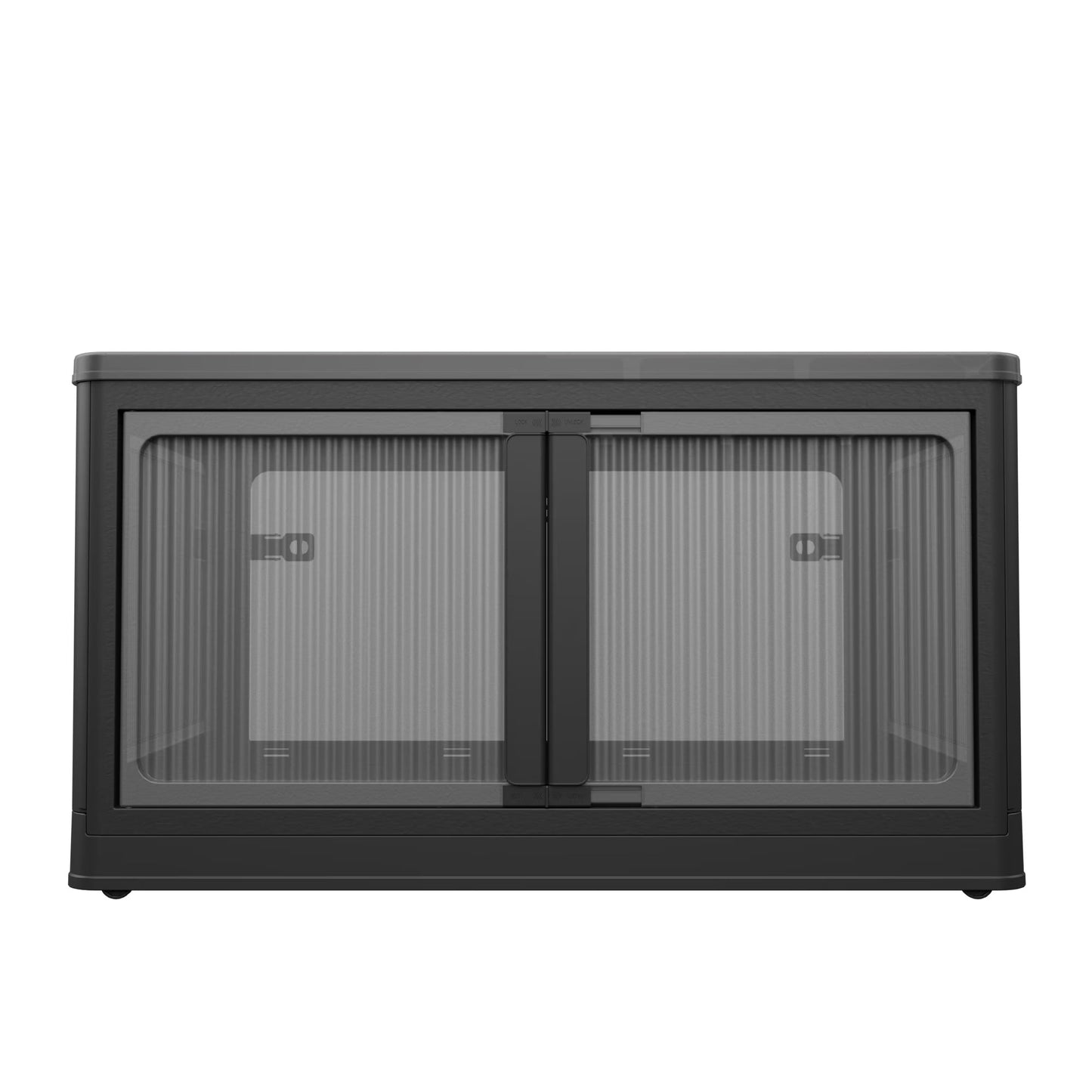 Stackable Black Storage Box with Transparent Panels