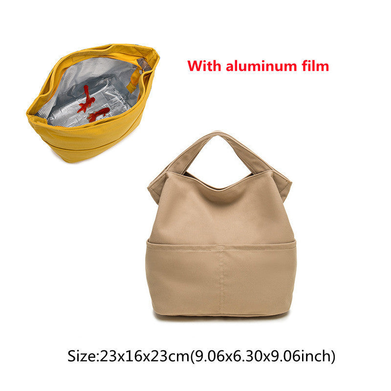 Eco-Friendly Insulated Reusable Lunch Bag - Yellow Rectangular Fabric