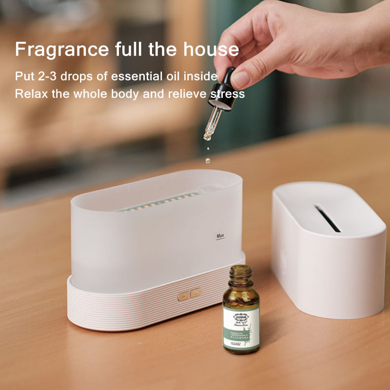 Compact Black Flame Aroma Diffuser - Ultrasonic Aromatherapy Device