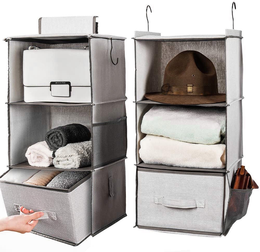 Eco-Friendly Hanging Closet Organizer with Multiple Compartments
