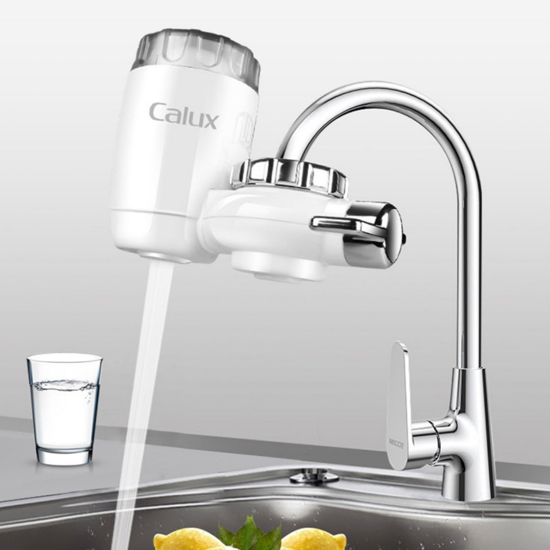 Eco-Friendly Faucet Water Filter in White and Silver