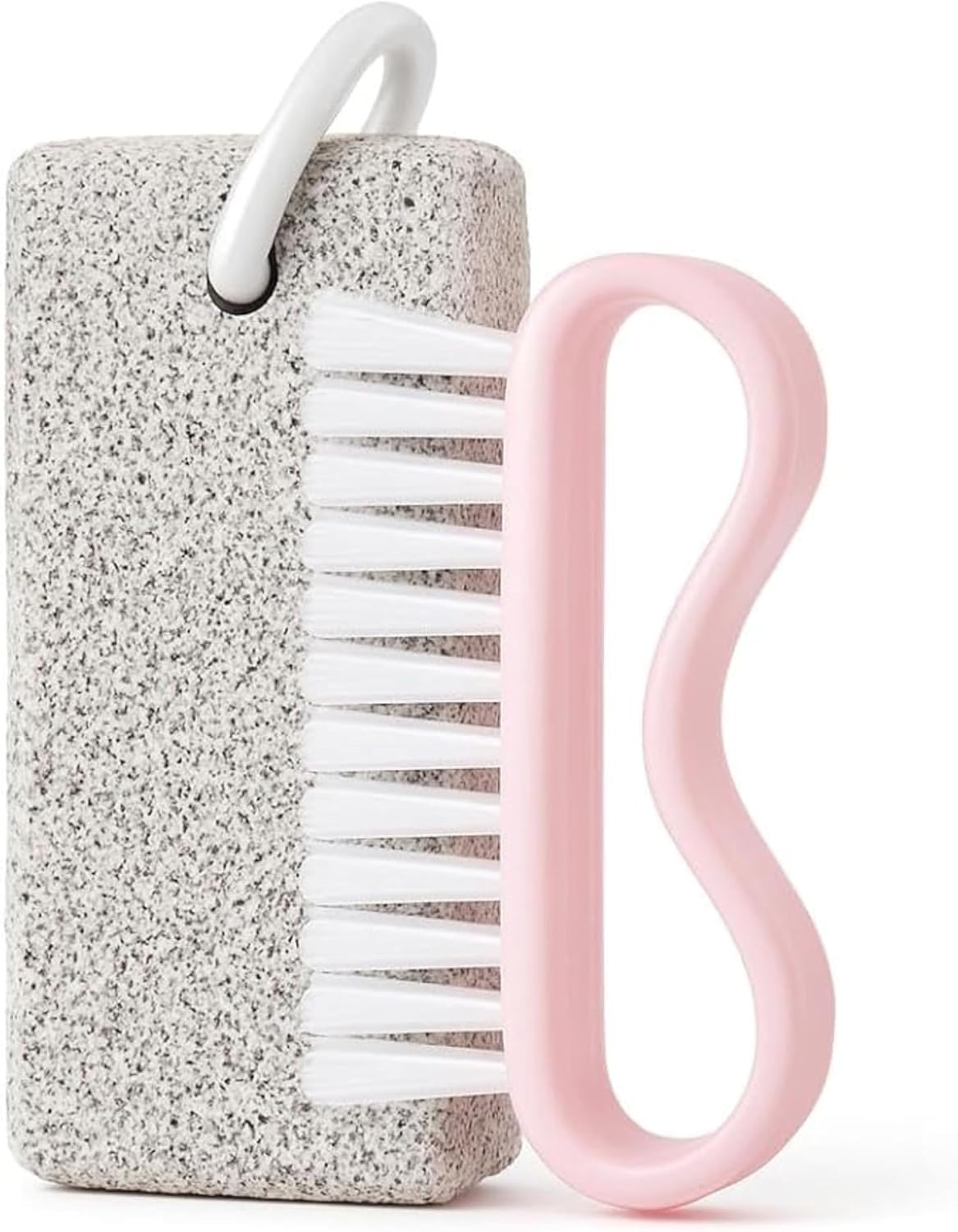 Pumice Foot Stone with Brush & Handle - Callus Remover Foot Scrubber Exfoliating Foot File for Soft Smooth Heels and Soles