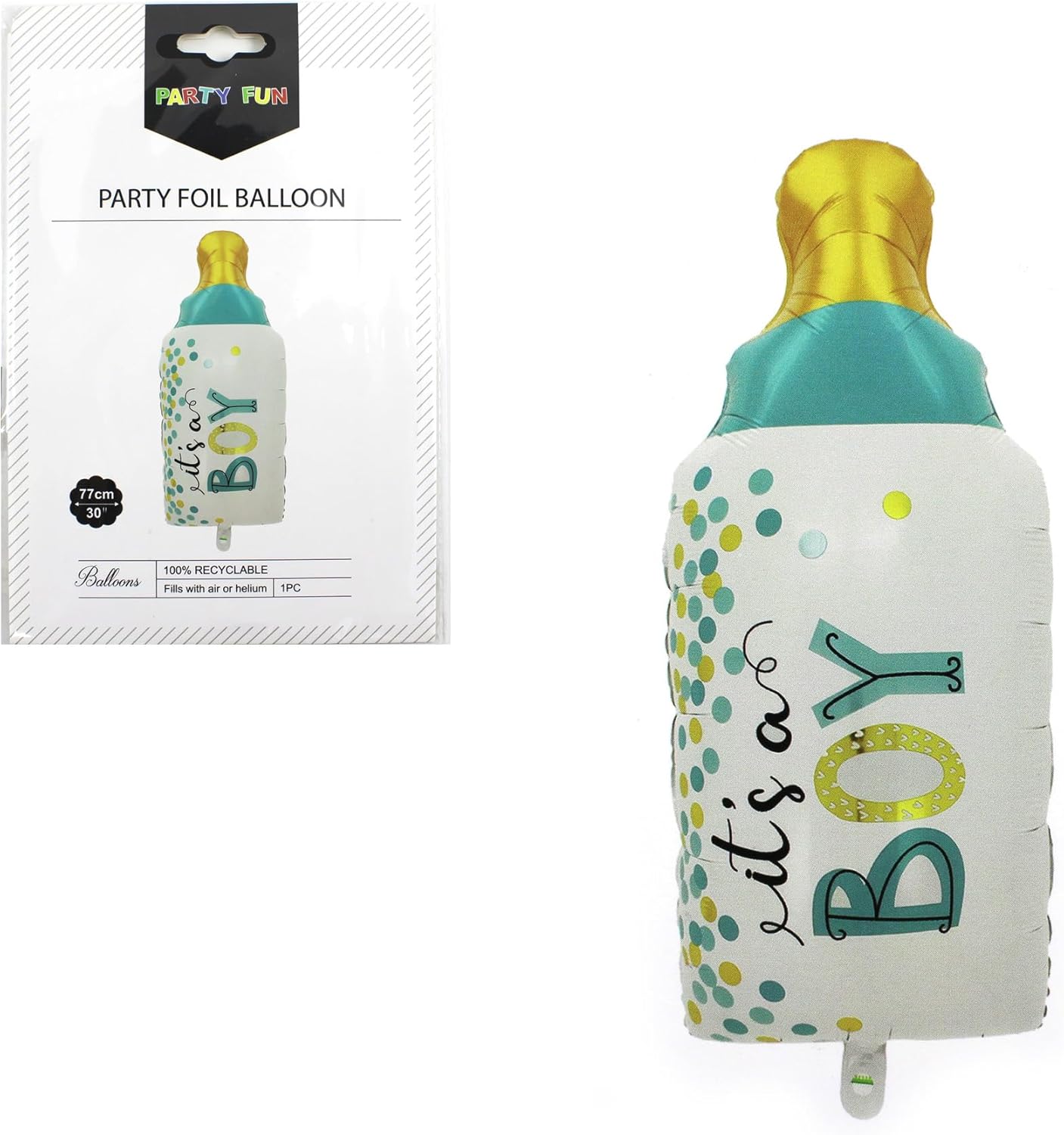 Foil Balloon Feeding Bottle Shape It's A Boy Blue for Baby