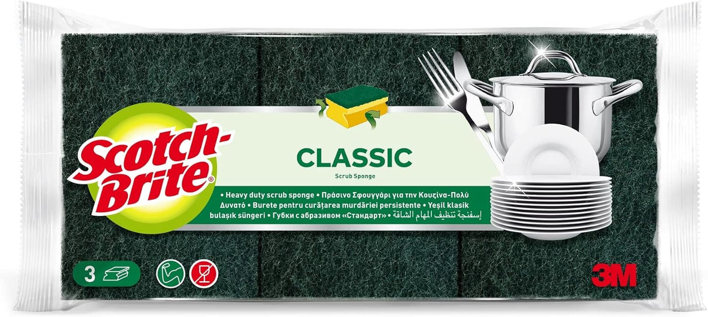 Fitto Heavy Duty Classic Nail Saver Scrub Sponge, 36 Units/Pack – Premium Cleaning Sponge for Kitchen, Bathroom, and Household Cleaning, Long-Lasting, Durable, Scratch-Free