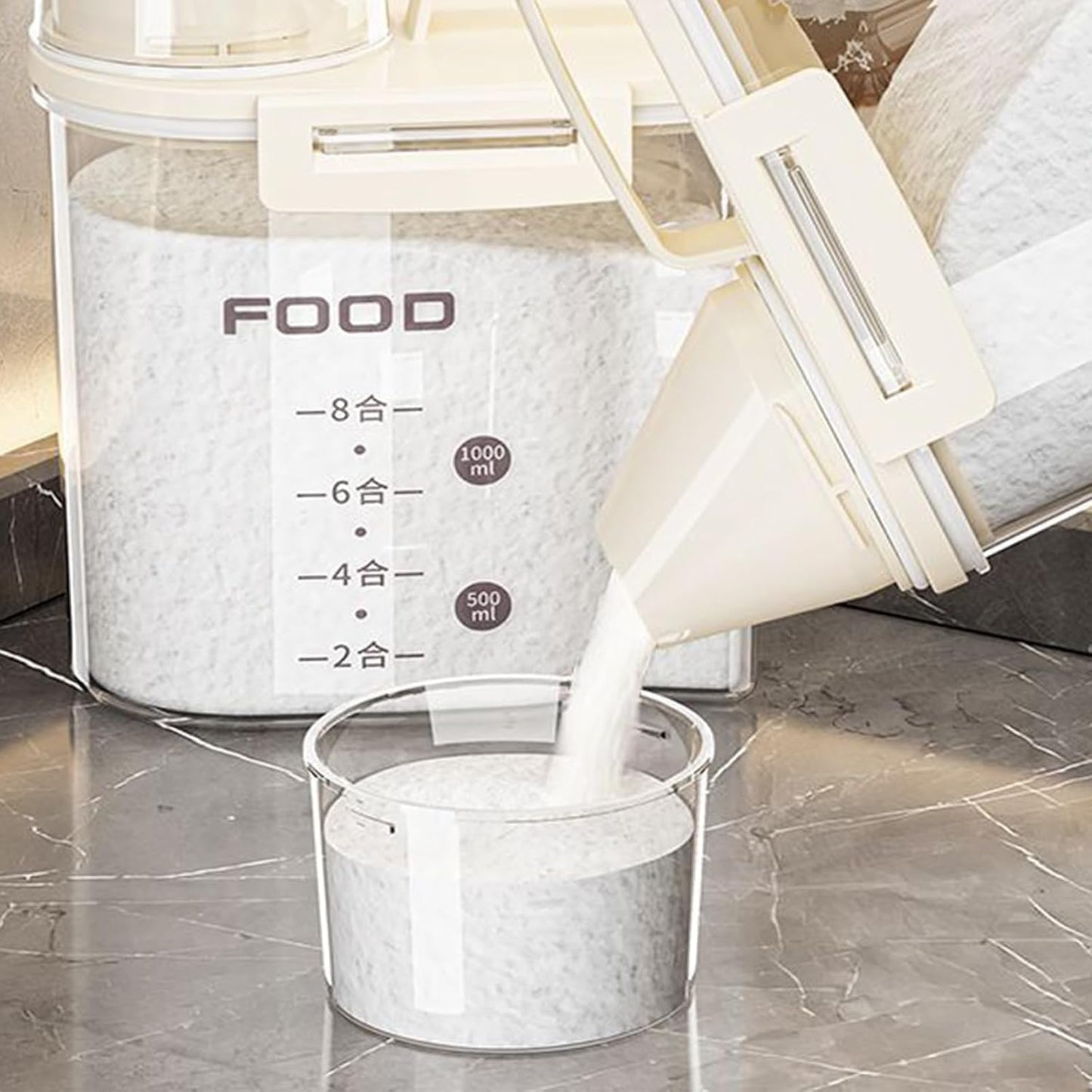 1000ml Airtight Detergent Dispenser with Measuring Cup – Laundry Room Storage Container for Detergent, Fabric Softener & Washing Powder – Practical and Organized Solution