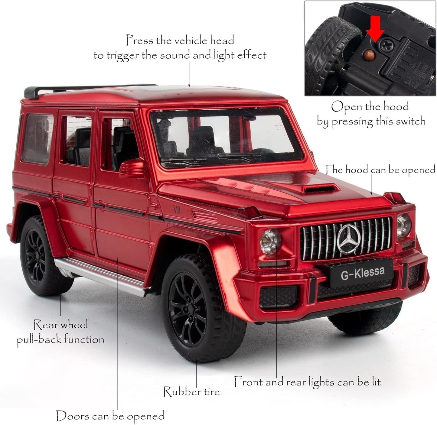 1:24 Mercedes Benz Model Car – Red, Die-Cast Toy Car for Kids, Boys, Girls, Ideal Gift for Car Enthusiasts, Detailed Design, Durable, Perfect for Collectors and Play