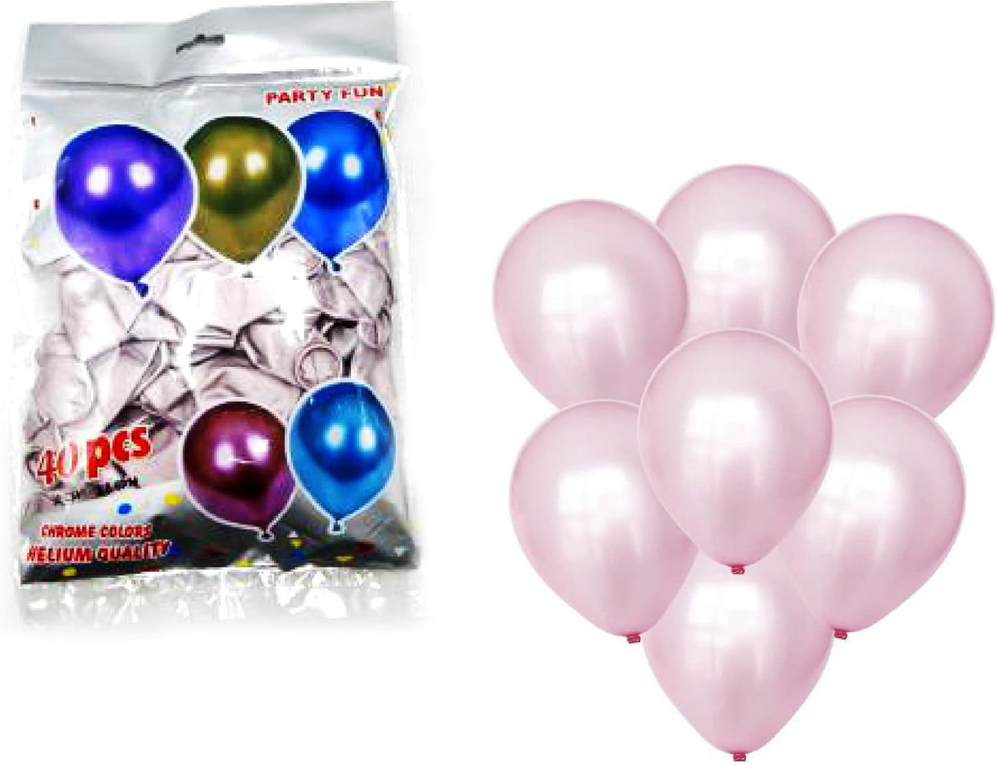 12 Inch Chrome Balloon Light Pink, 40 Pack, 2.80g Each