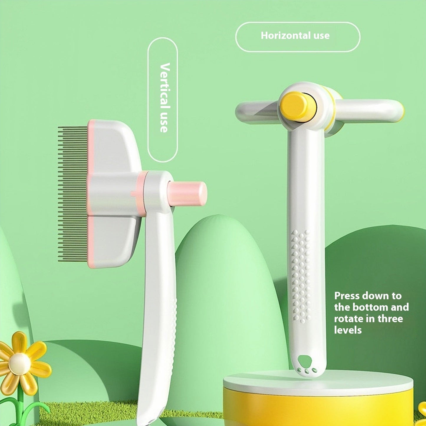 Rotating Pet Grooming Brush for Easy Shedding Control