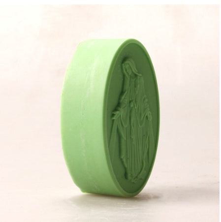 Eco-Friendly Light Green Oval Soap Bar - Natural & Biodegradable