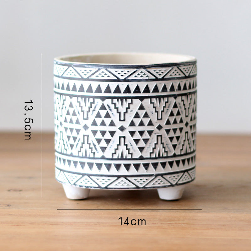 Eco-Friendly Ceramic Planters with Geometric Designs for Indoor Plants