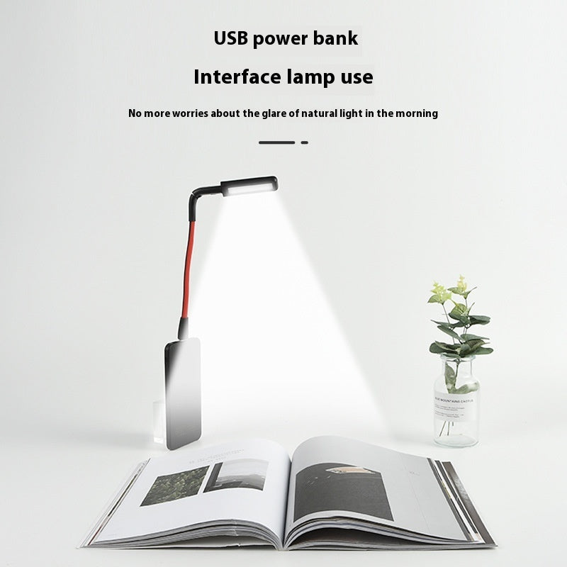 USB-Powered LED Lamp with Flexible Neck in Black and Red