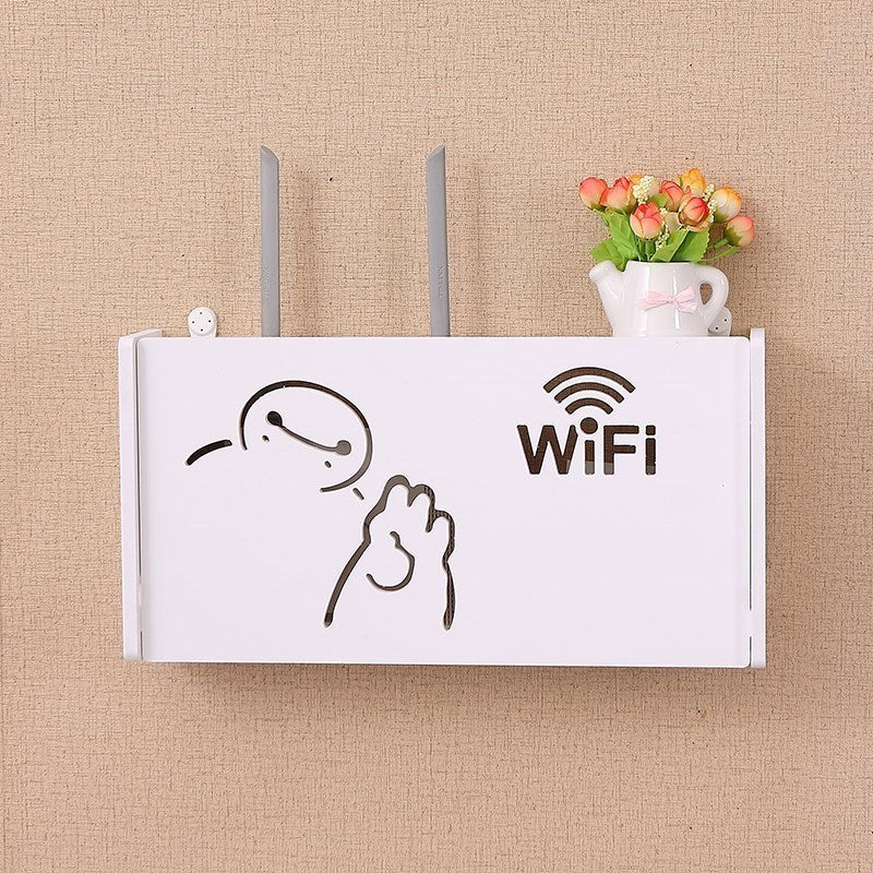 Eco-Friendly Bamboo Wi-Fi Router Storage Box with Ventilation