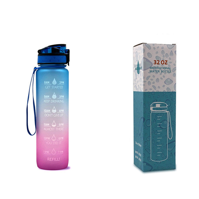 Gradient BPA-Free Water Bottle with Time Markers