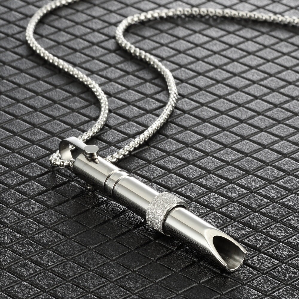 Cylindrical Breathing Whistle for Wellness - Gold, Silver, Black, Multicolor
