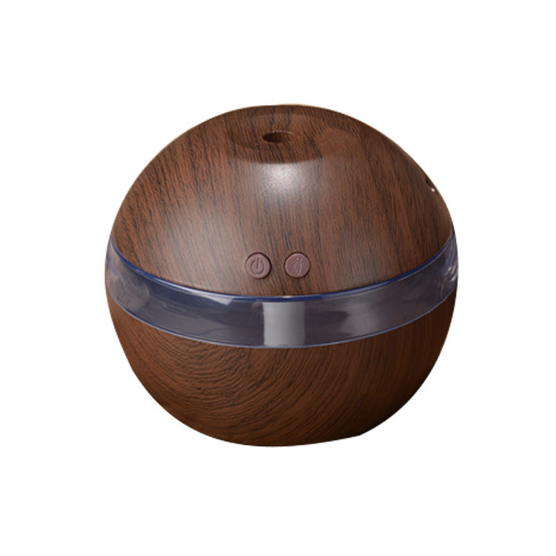 Spherical Wood Grain Essential Oil Diffuser with LED Light