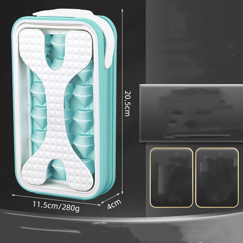 Eco-Friendly Reusable Silicone Ice Cube Tray - Blue & White Diamond Pattern