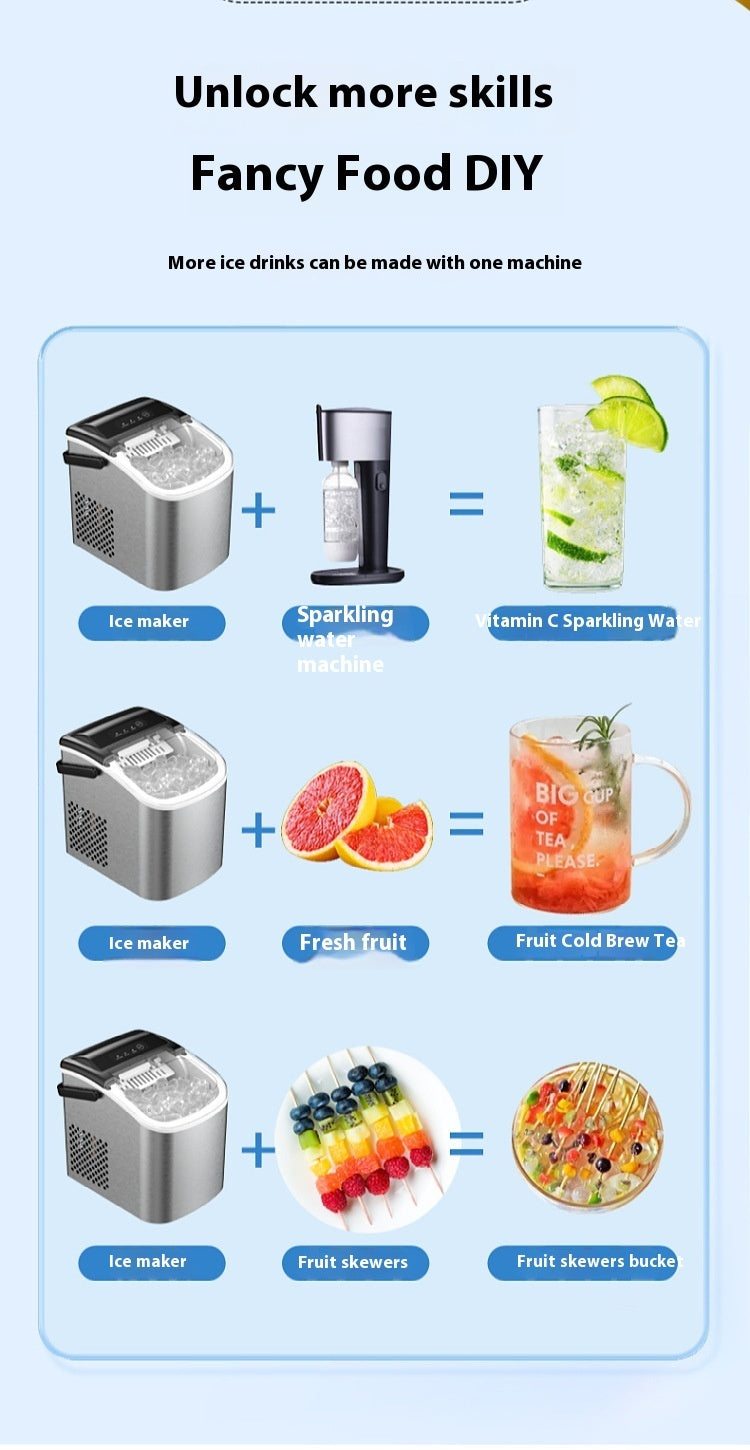 Portable Countertop Ice Maker - Energy Efficient, Eco-Friendly, Durable