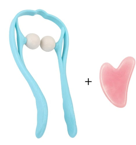 U-Shaped Neck and Shoulder Massager with Dual Handles and Roller Balls