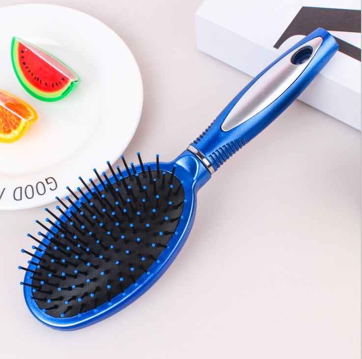 Teal Teardrop Hairbrush with Metal Bristles for Eco-Friendly Hair Care