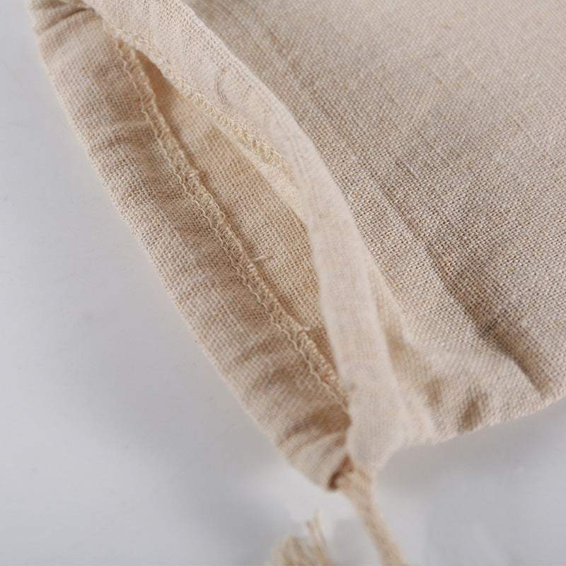 Eco-Friendly Reusable Bread Bags - Natural Beige Cotton with Drawstring