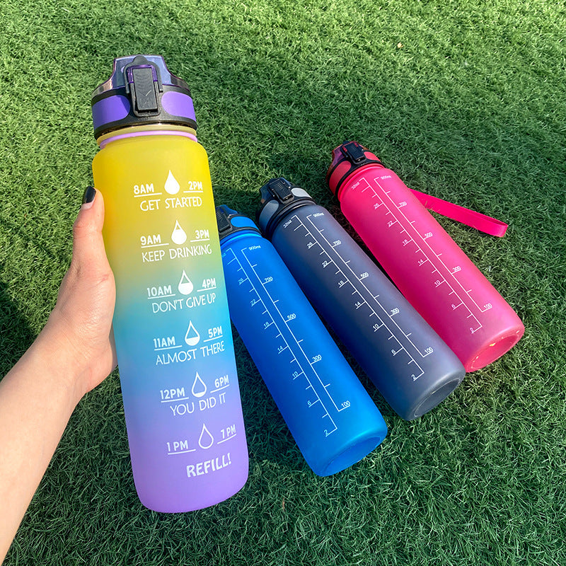 Gradient BPA-Free Water Bottle with Time Markers
