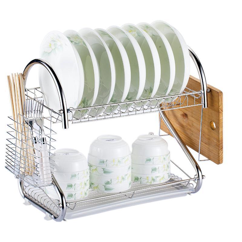 Eco-Friendly Bamboo Dish Drying Rack - X-Shaped Foldable Design