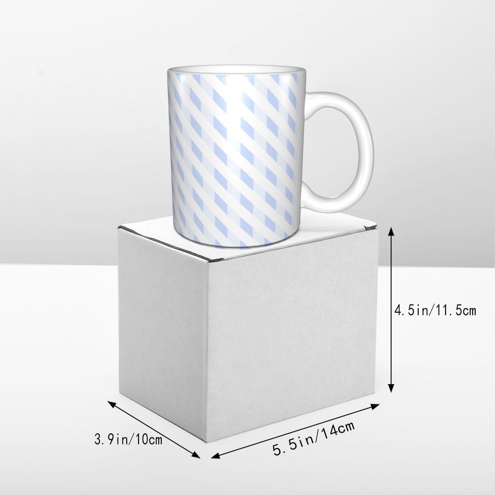 Eco-Friendly Ceramic Mug with Blue Stripes - Sustainable & Reusable