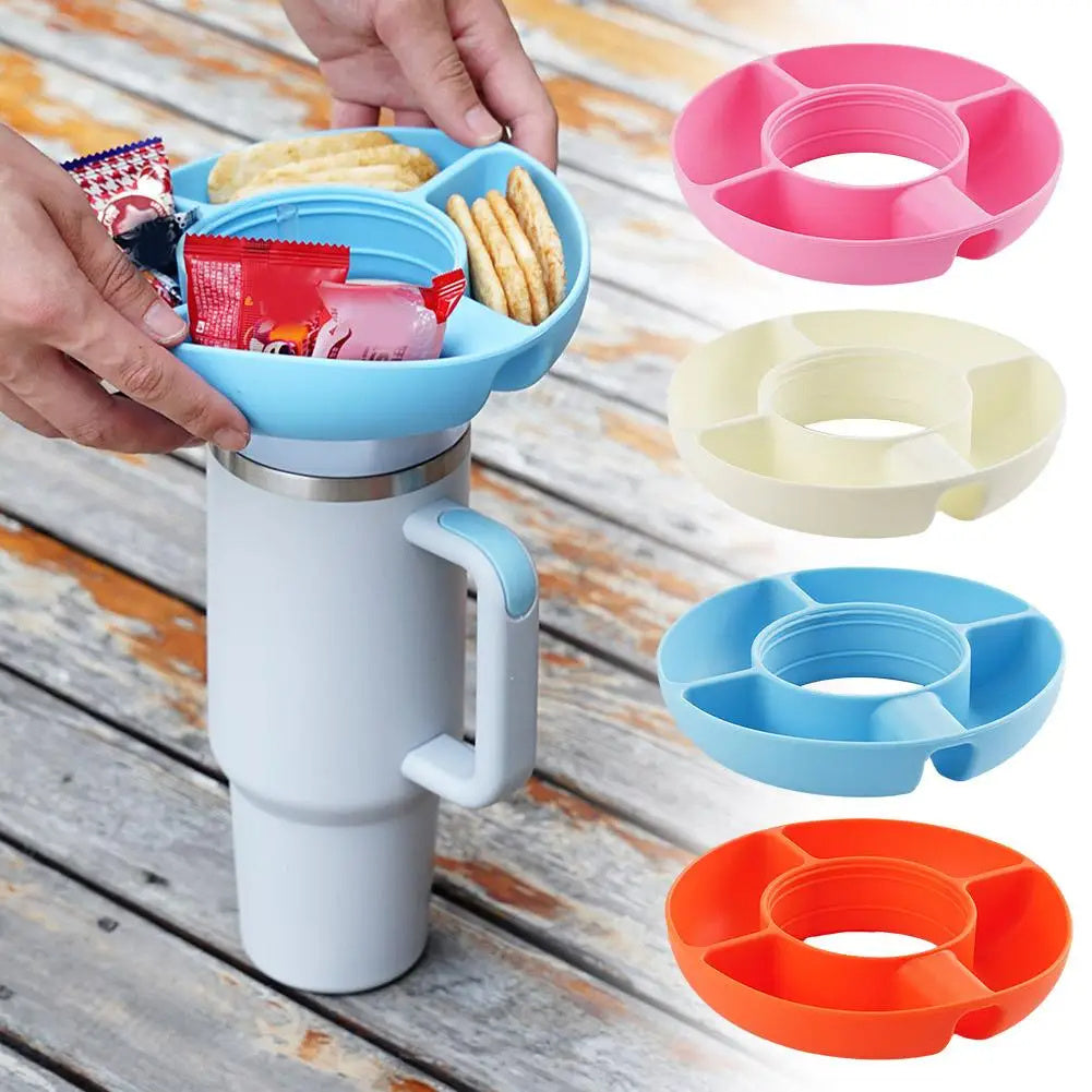 Circular Snack and Drink Holder - Eco-Friendly Multi-Compartment Organizer