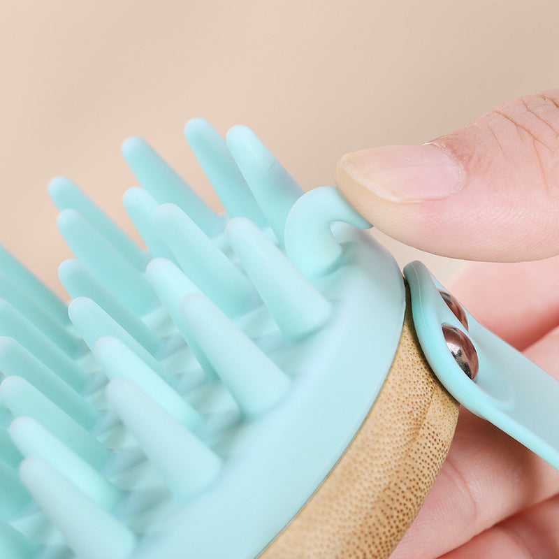 Eco-Friendly Bamboo Scalp Massager Brush for Relaxation and Wellness