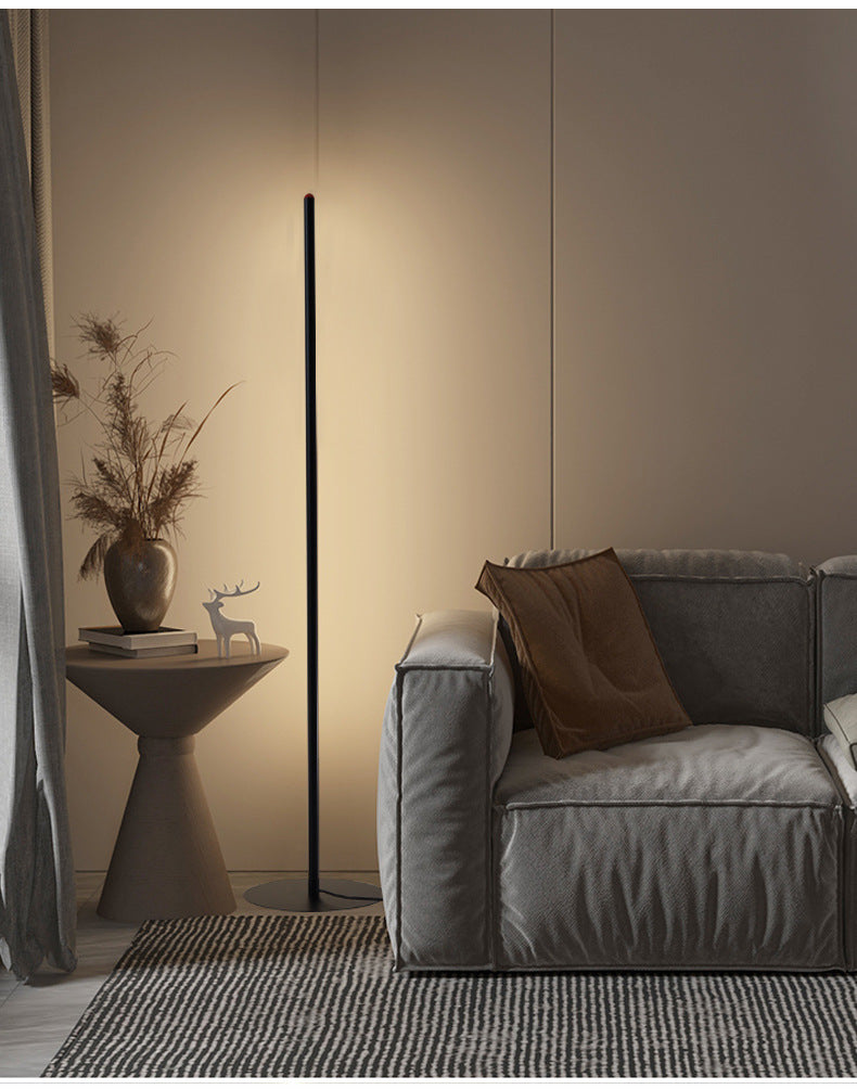 Energy-Efficient LED Floor Lamp - Modern Black Slim Design