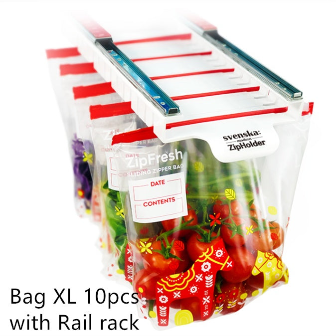 Eco-Friendly ZipHolder Bag Organizer - Sustainable Kitchen Storage Solution