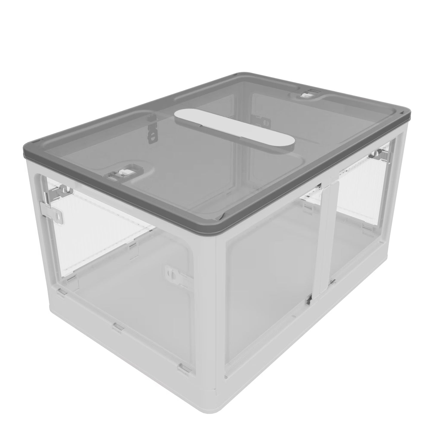 Stackable Black Storage Box with Transparent Panels