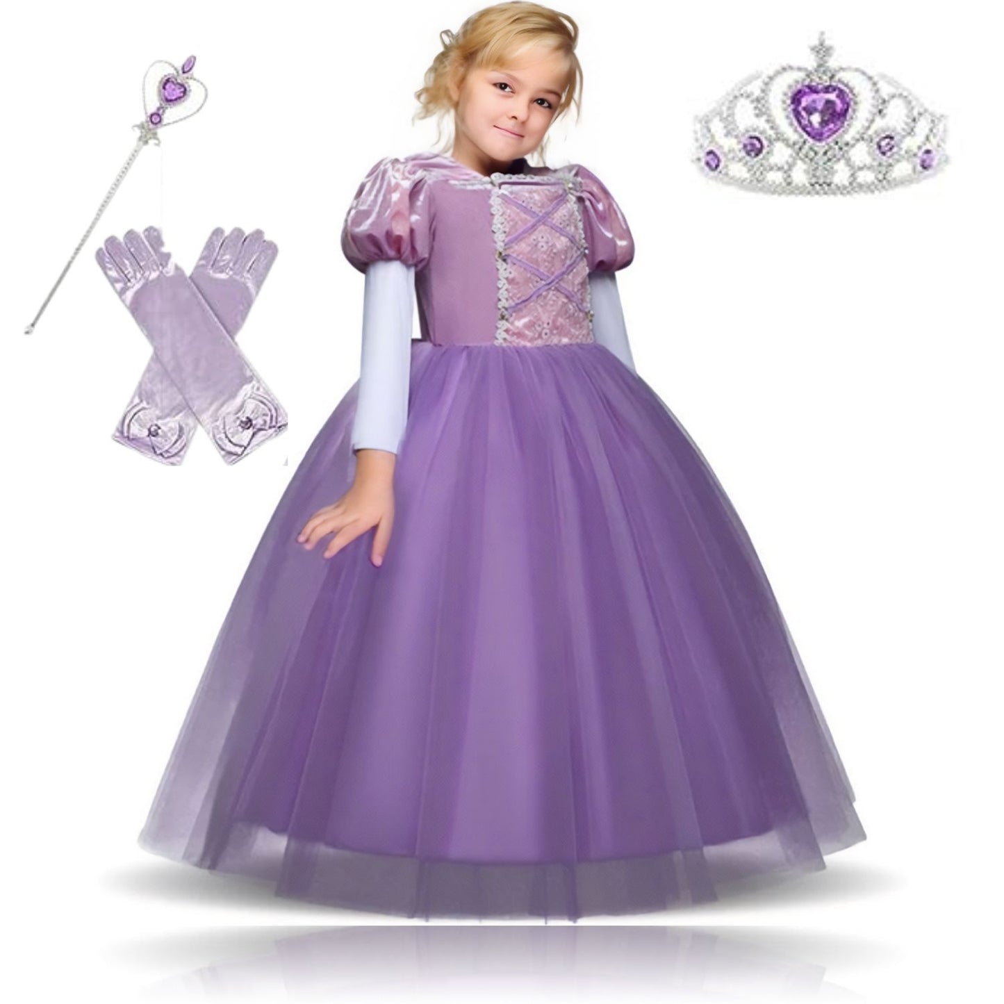 FITTO Rapunzel Princess Sofia Costume (Size S, M, L)