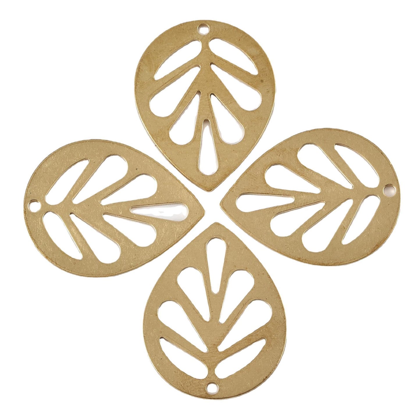 Brass Leaf-Shaped Decorative Charms for Eco-Friendly Home Décor