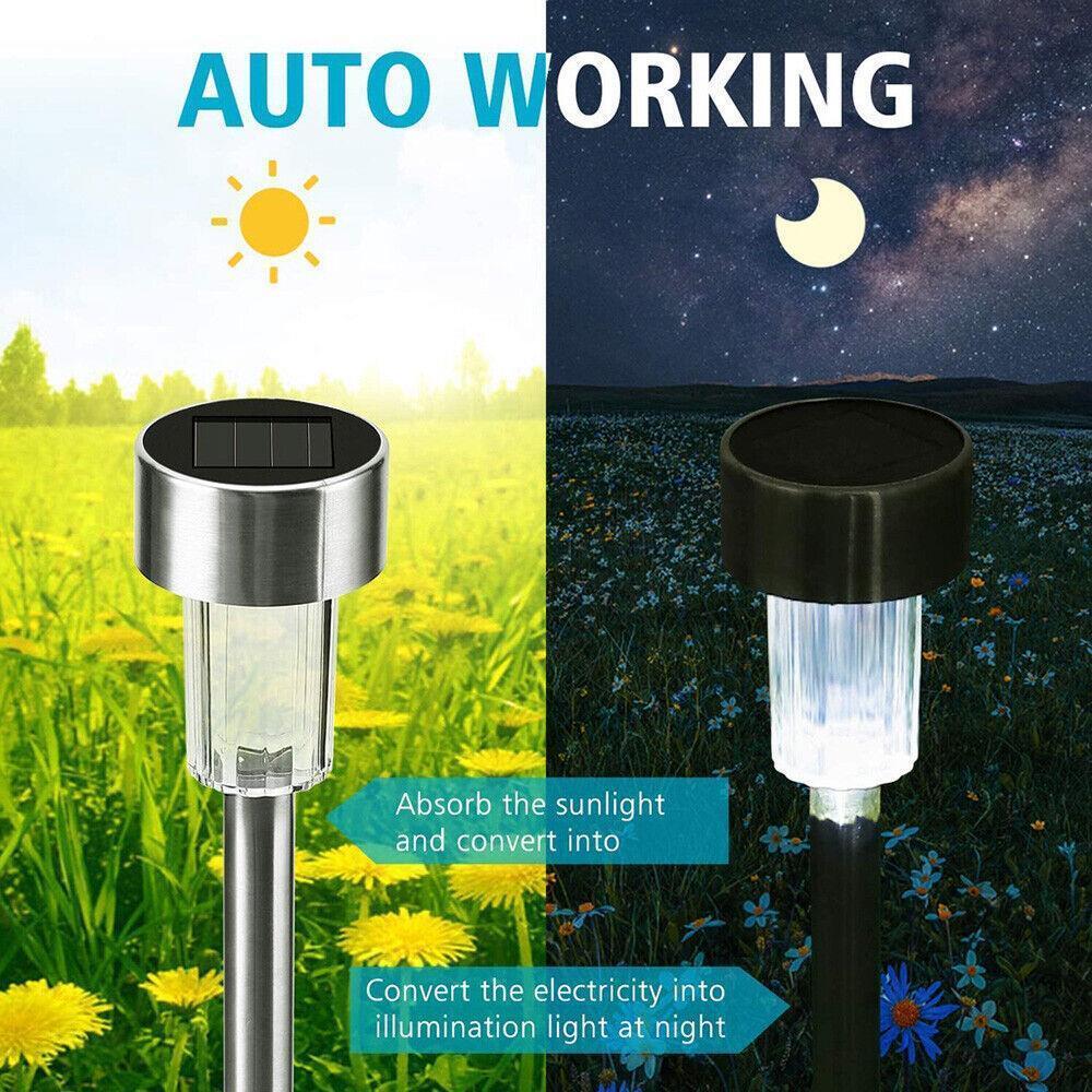 Solar-Powered Stainless Steel Garden Light - Eco-Friendly Outdoor Lighting