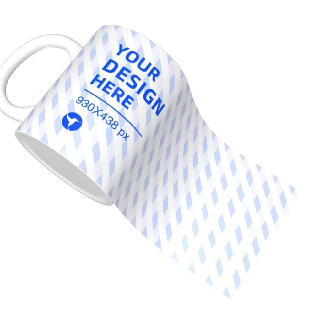Eco-Friendly Ceramic Mug with Blue Stripes - Sustainable & Reusable