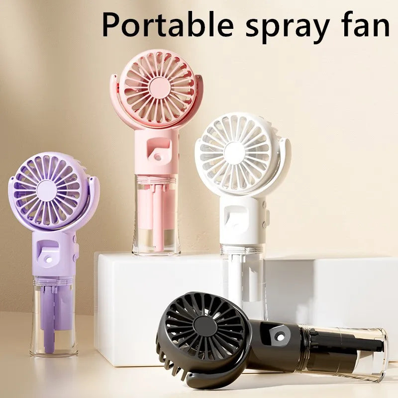 Portable Spray Fan with Misting Function for Instant Cooling