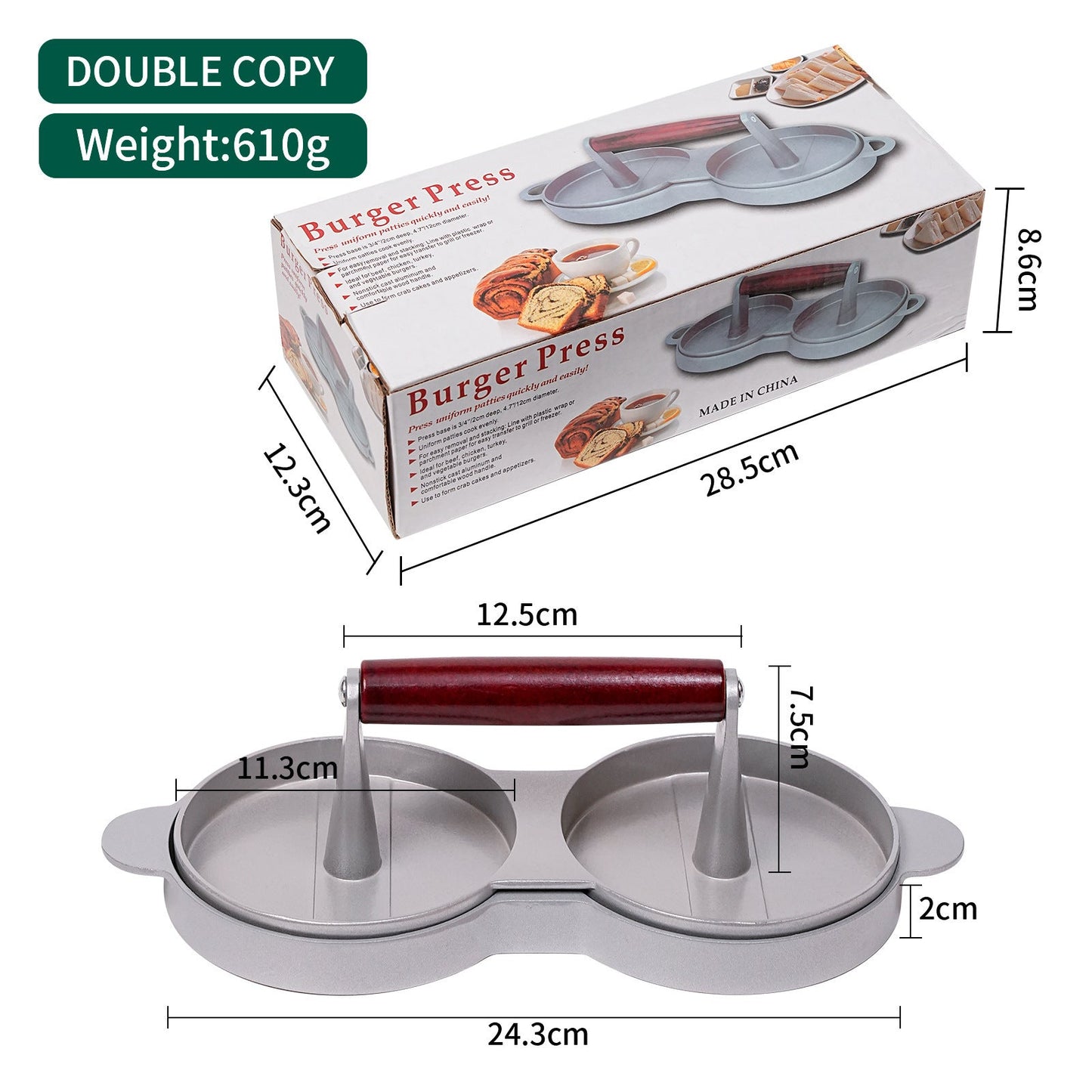 Eco-Friendly Hamburger Meat Press - Durable, Reusable Kitchen Tool