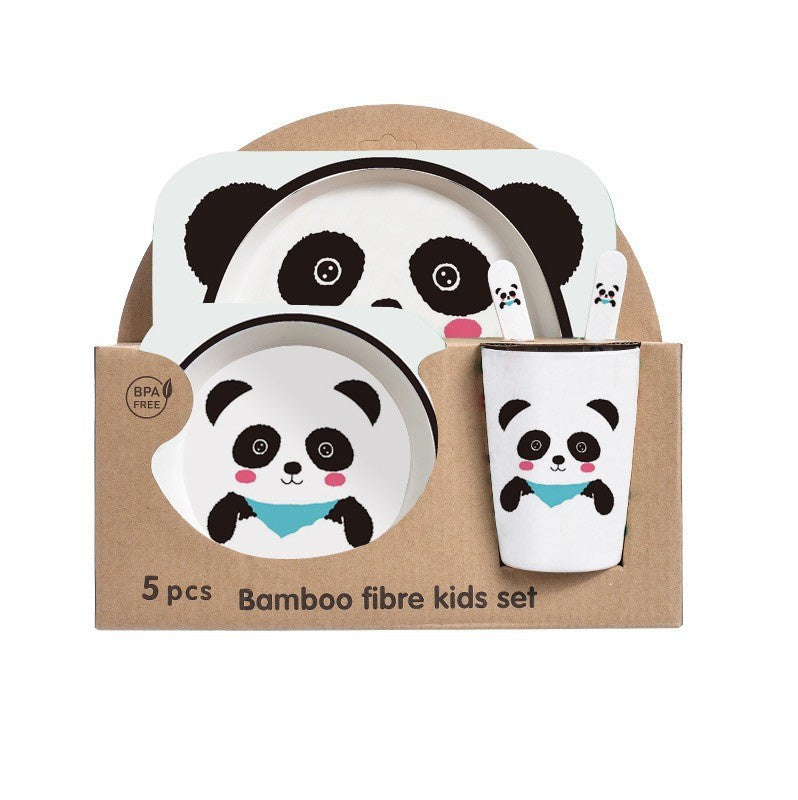 Bamboo Fibre Kids Dinnerware Set - Eco-Friendly Crocodile Design