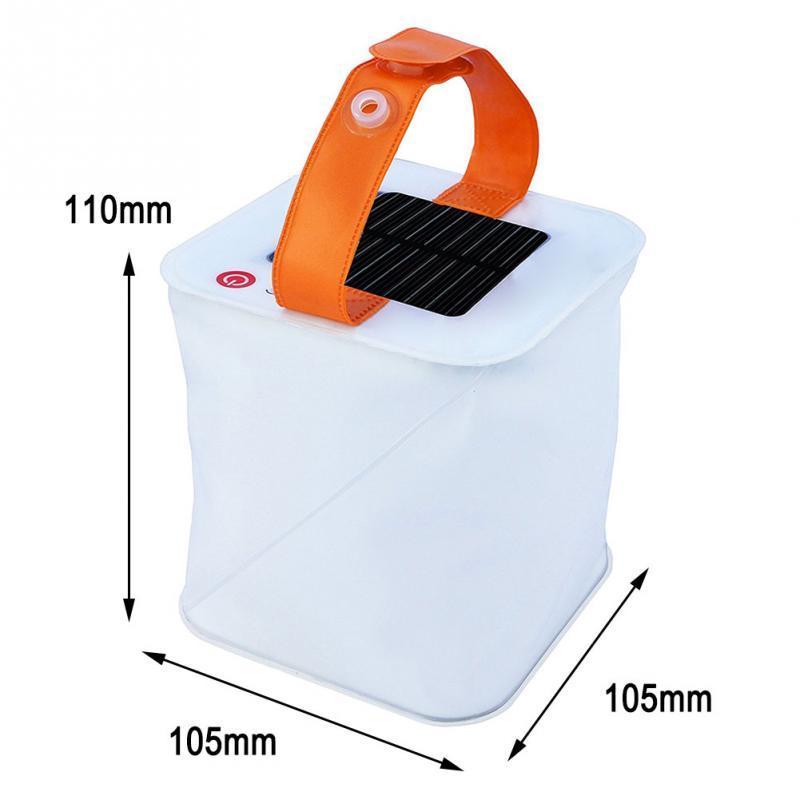Solar-Powered Cube Lantern with Orange Handle