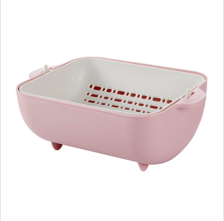 Space-Saving Collapsible Silicone Colander for Kitchen Sinks