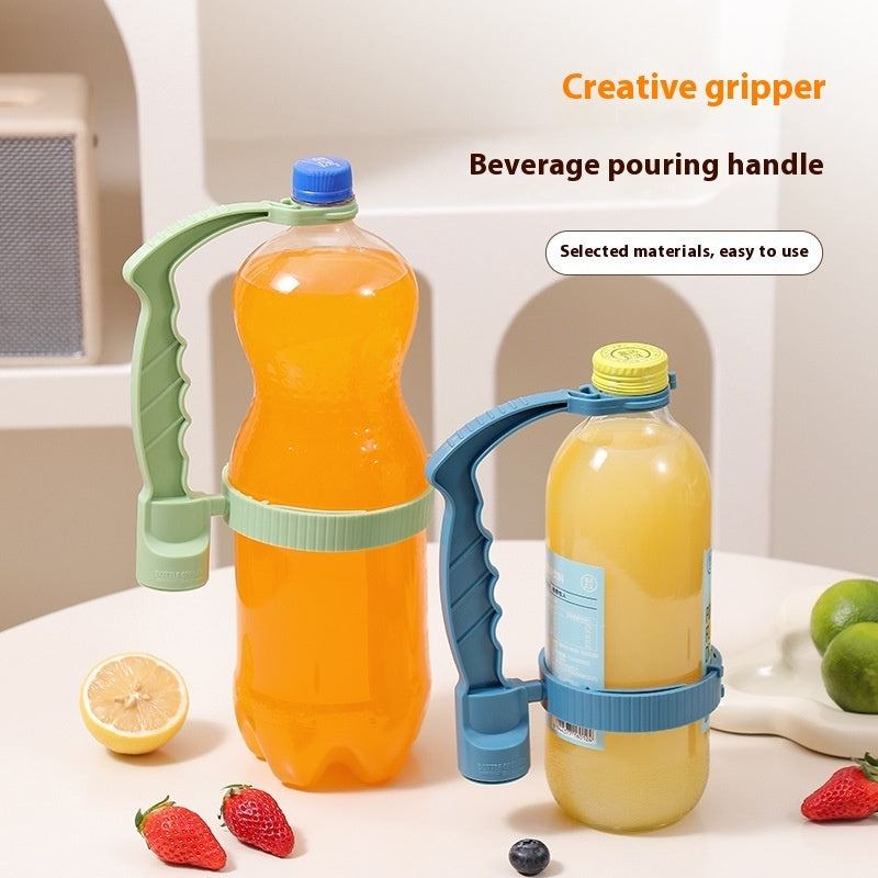 Ergonomic Reusable Bottle Pouring Handle - Eco-Friendly Grip Attachment