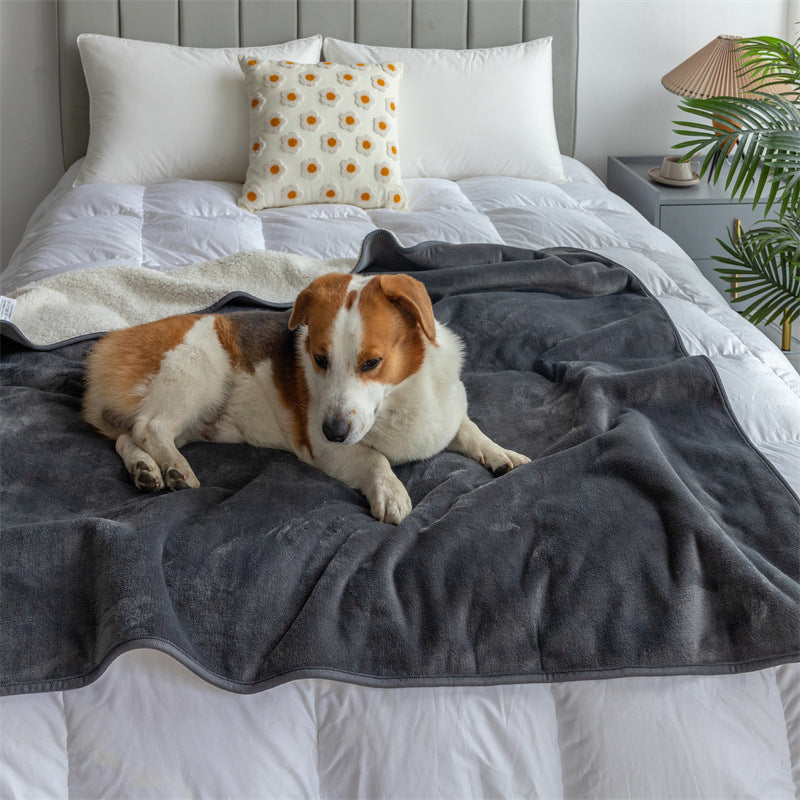Eco-Friendly Dark Blue Fleece Blanket for Bed or Couch