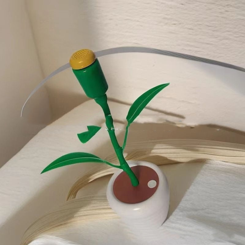 Automatic Plant Watering Device - Water-Saving Green & White Plant-Like Design