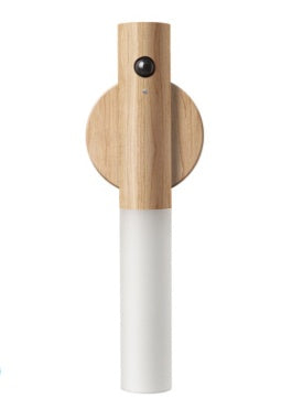 Eco-Friendly Cylindrical LED Wall Light with Wood Finish